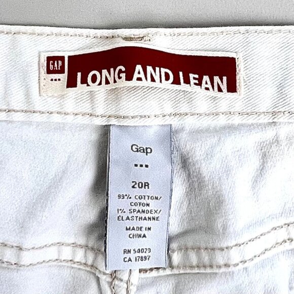 Womens Gap Long And Lean White Denim Jeans Size 20R Boot Cut - Picture 3 of 12